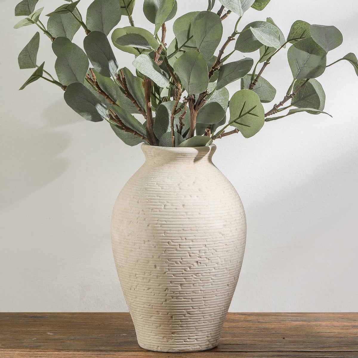 Vanselia front view rustic vase showing vintage charm and versatile styling
