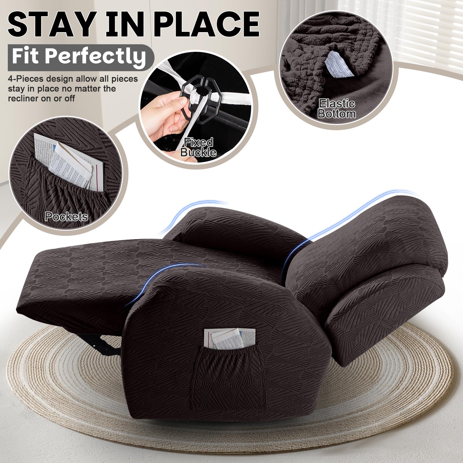 VANSOFY armrest piece with handle hole for easy lever access