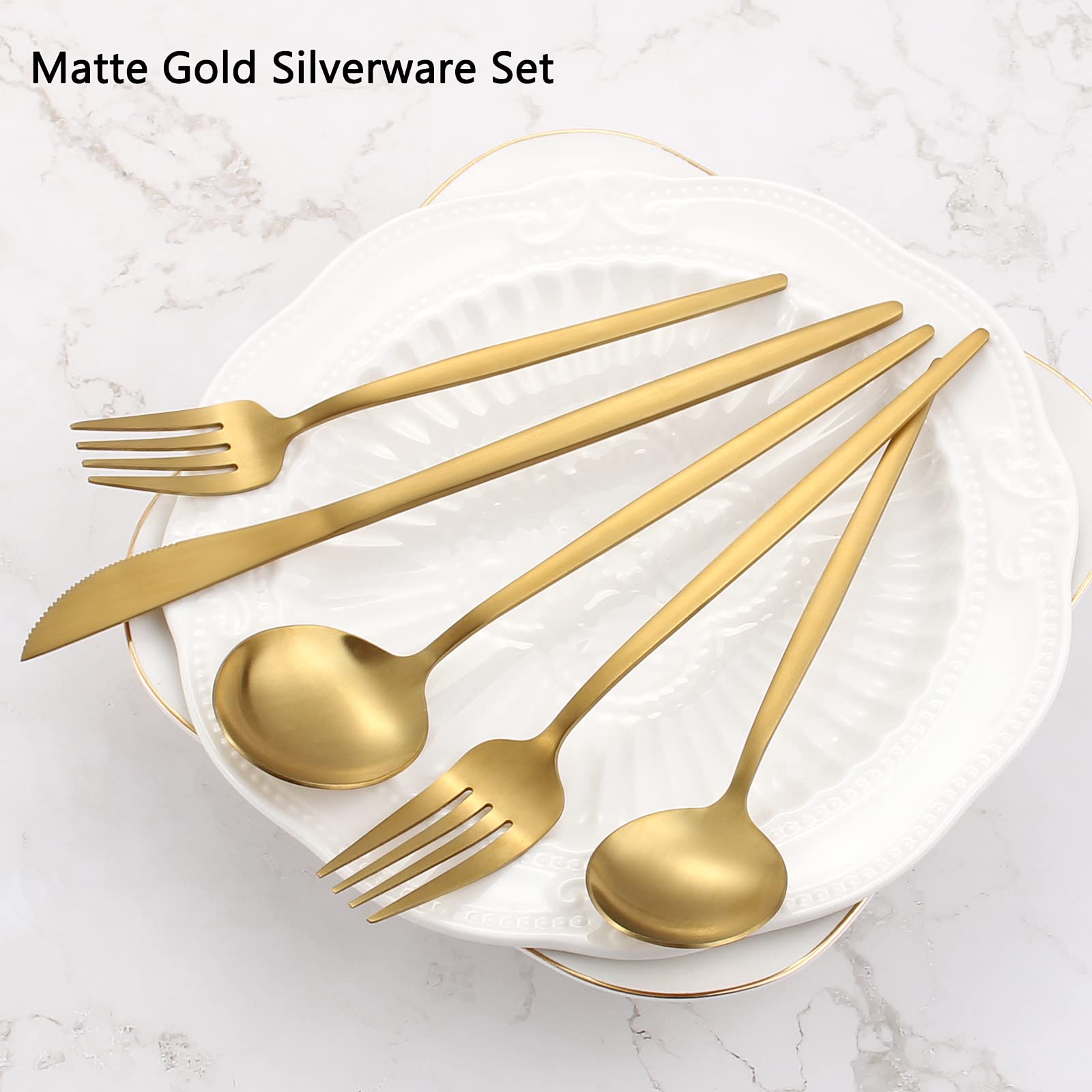VANVRO cutlery arranged on table showing coordinated service for eight benefit