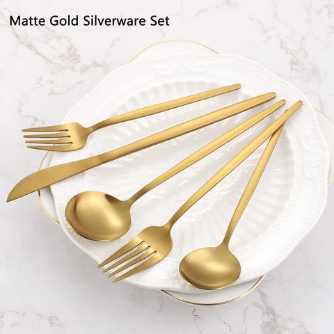 VANVRO cutlery arranged on table showing coordinated service for eight benefit
