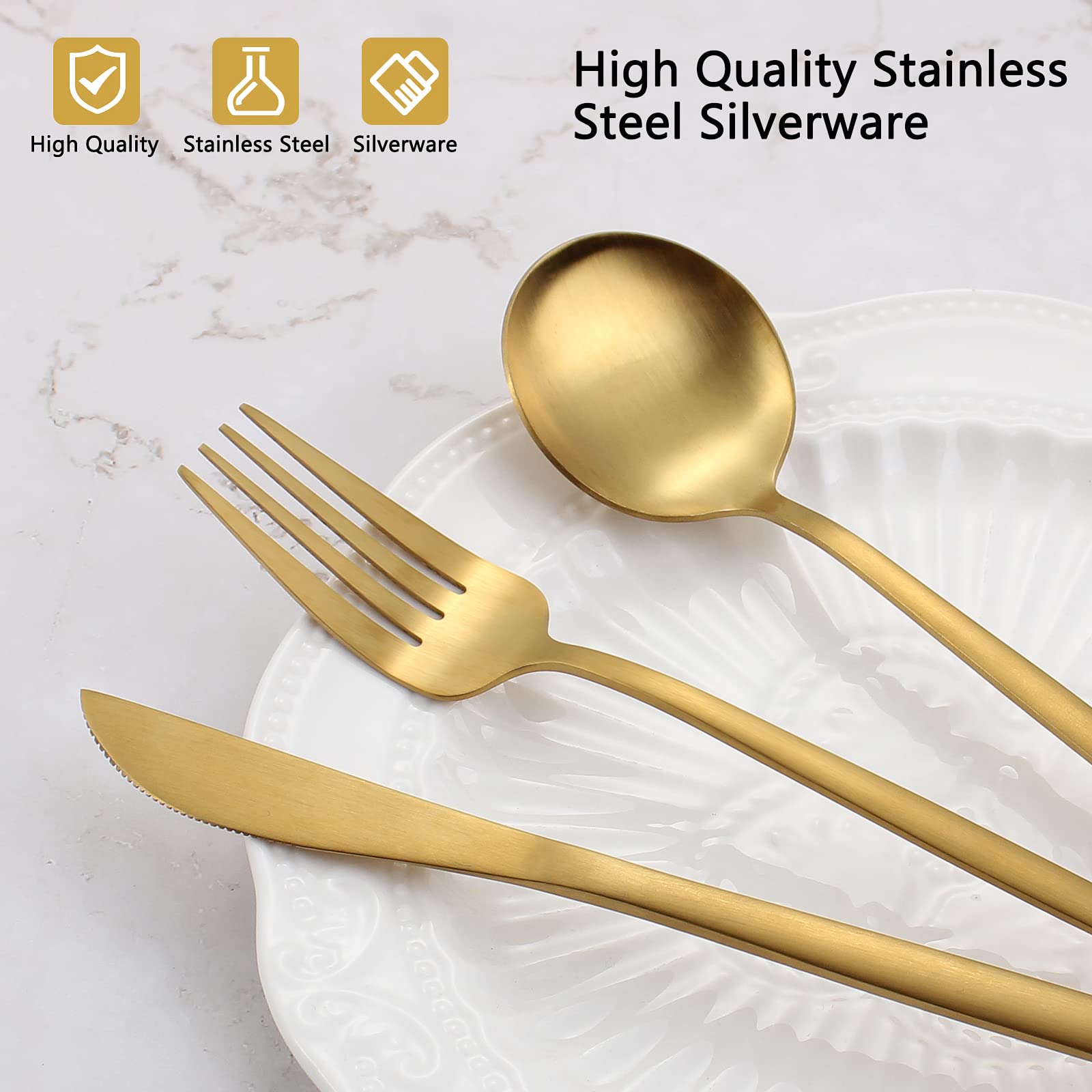 VANVRO flatware in plated place setting illustrating refined everyday dining