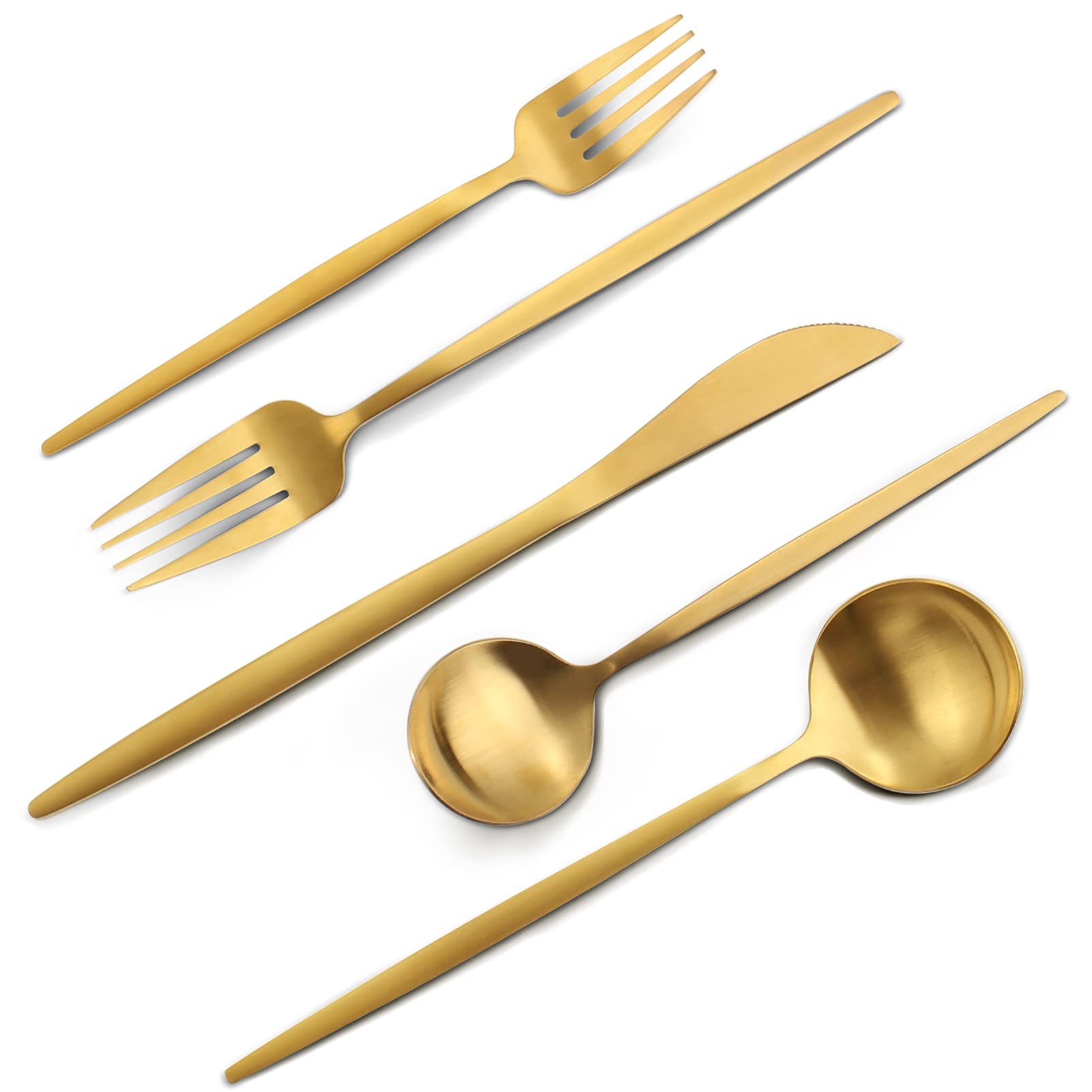 VANVRO flatware front packaging showing complete 40-piece set and elegant styling