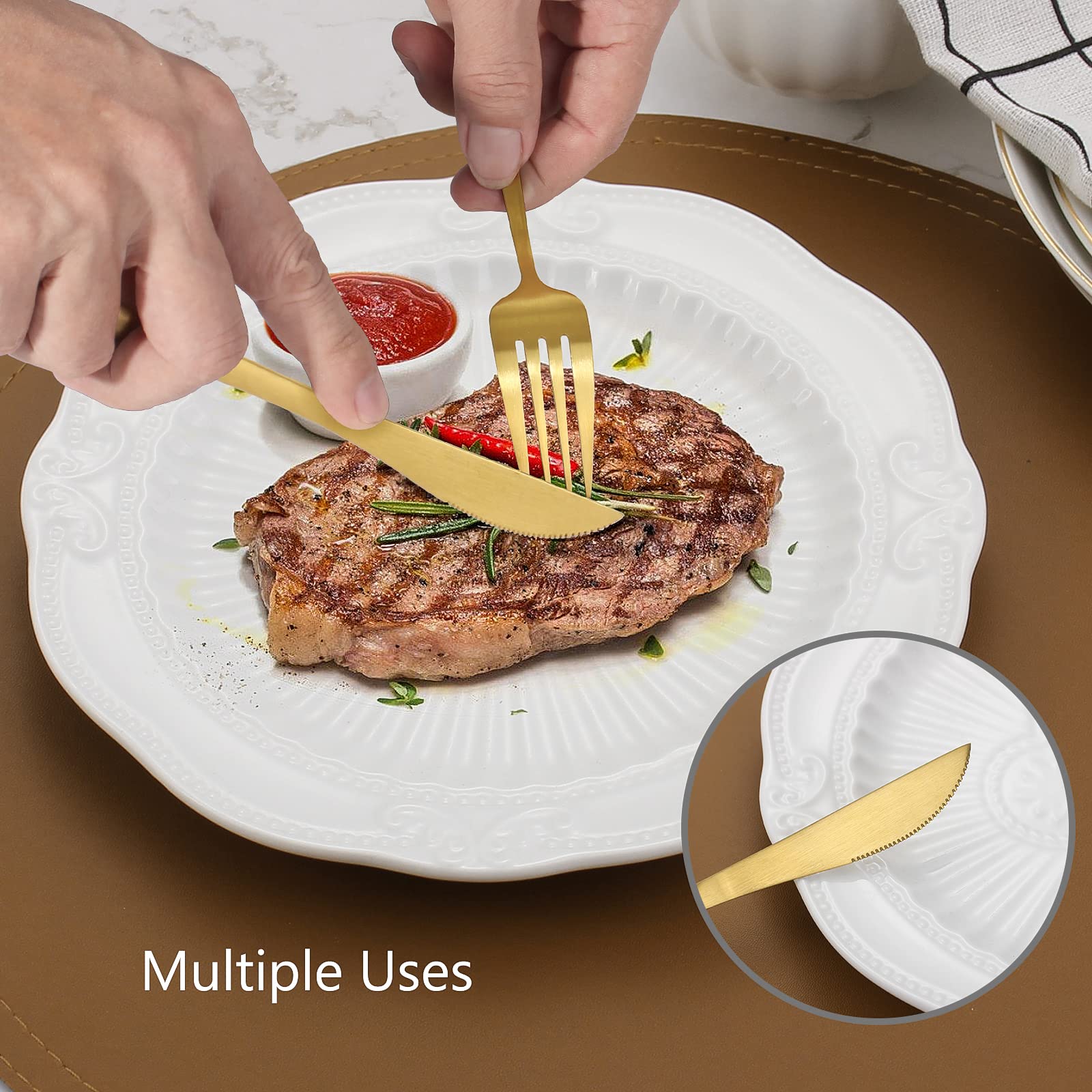 VANVRO forks and spoons beside ruler showing size and ergonomic balance