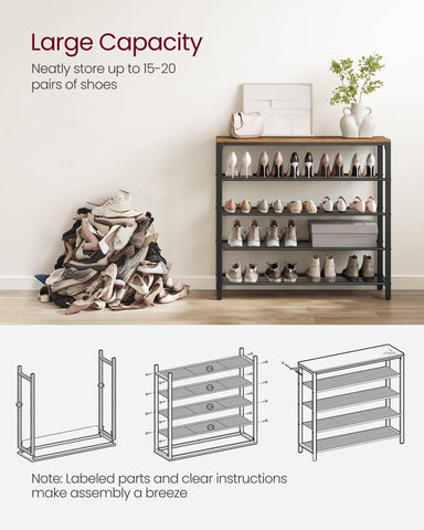 VASAGLE adjustable feet detail showing stability on uneven floors benefit