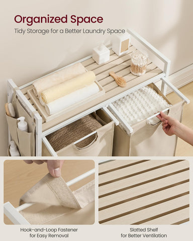 VASAGLE hands removing one bag, quick detach for easy washing and transport