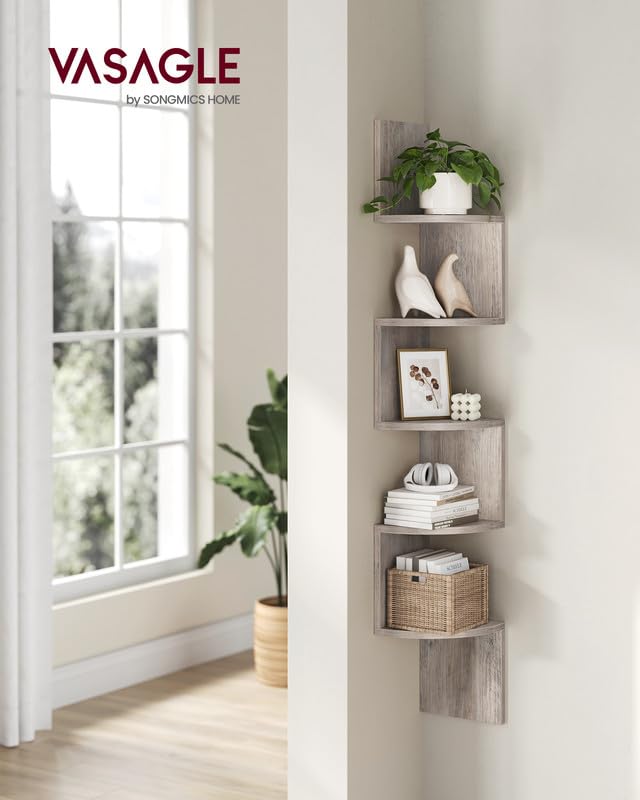 VASAGLE close-up of shelf edge highlighting clean finish and durable construction