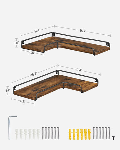 VASAGLE close-up of curved raised edge offering item security benefit