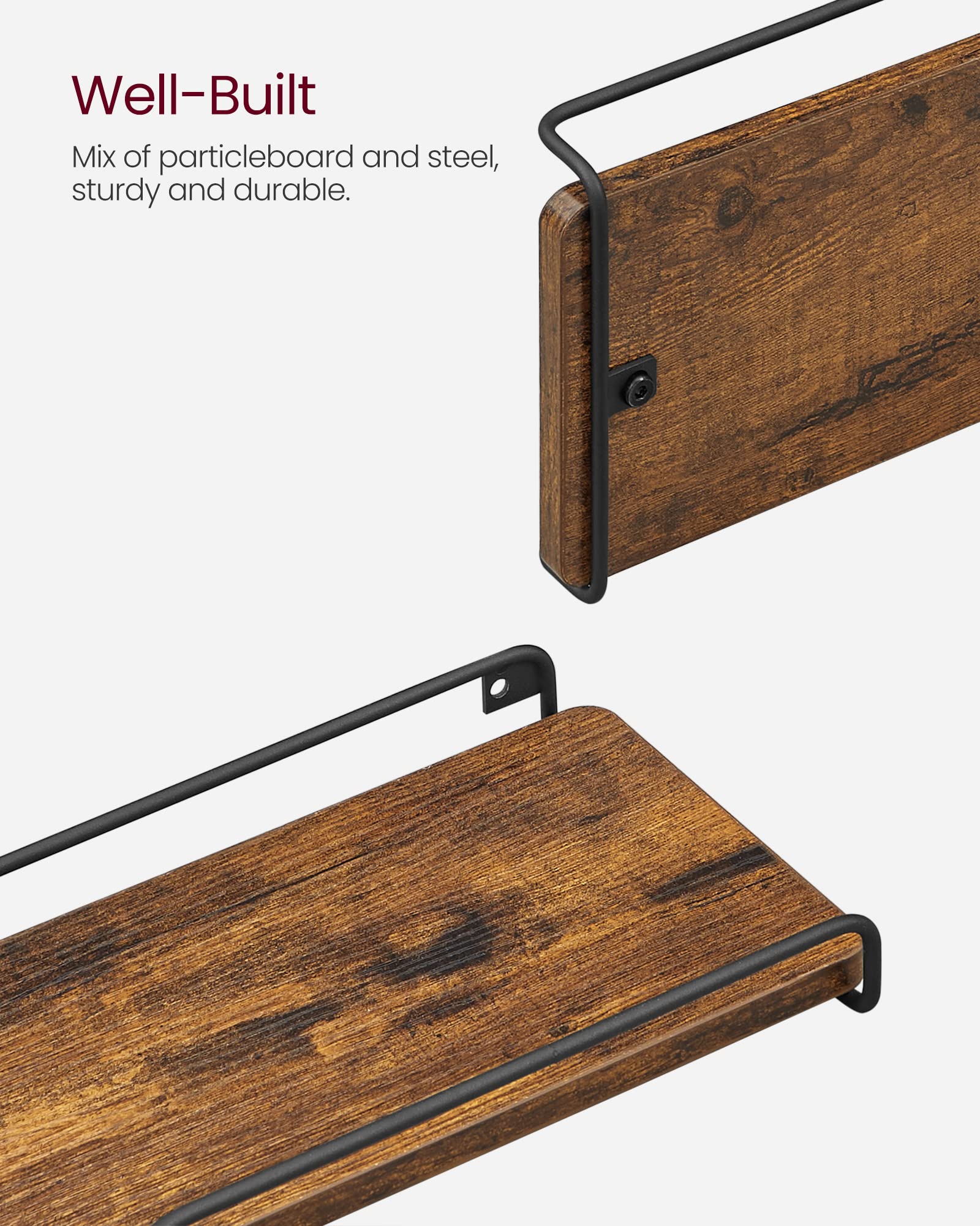 VASAGLE shelf surface texture and finish that resists wear and looks clean