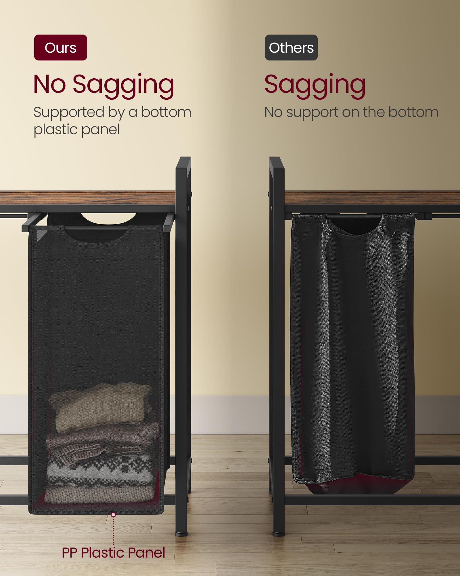 VASAGLE adjustable feet close-up for stable placement on uneven floors