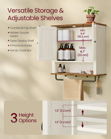 VASAGLE four hooks with hanging items for quick-access organization benefit