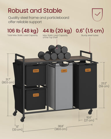 VASAGLE color-coded labels and hook-and-loop fasteners for quick sorting benefit