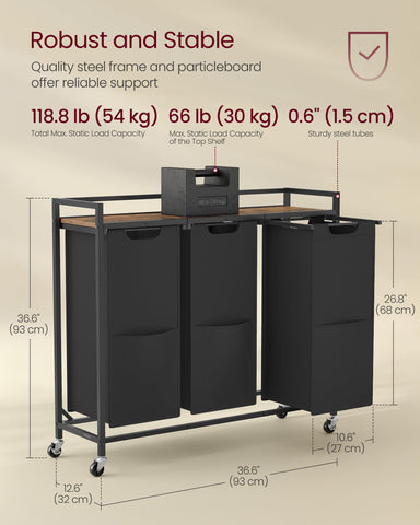 VASAGLE lifestyle in laundry room demonstrating space-saving usefulness