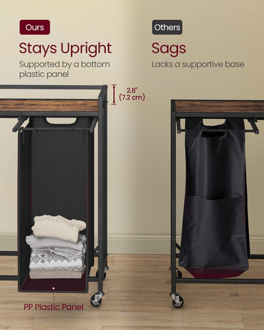 VASAGLE removable bags pulled out showing easy transport convenience