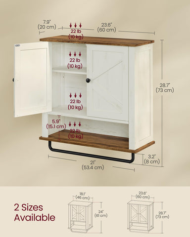 VASAGLE bathroom mounted above sink demonstrating space-saving, stylish storage