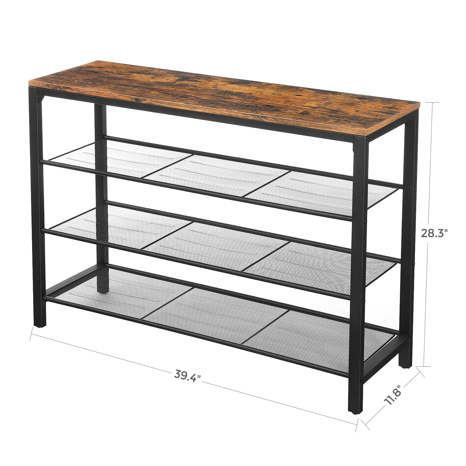 VASAGLE mesh shelf close-up illustrating ventilation and sturdy support