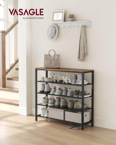 VASAGLE close-up of metal mesh shelf highlighting durable construction benefit