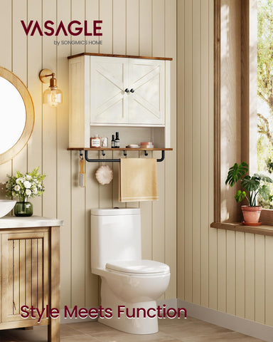 VASAGLE open cabinet interior highlighting adjustable shelf and tidy organization
