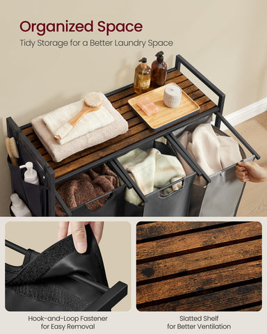 VASAGLE plastic bottom panel support preventing sagging when carrying benefit