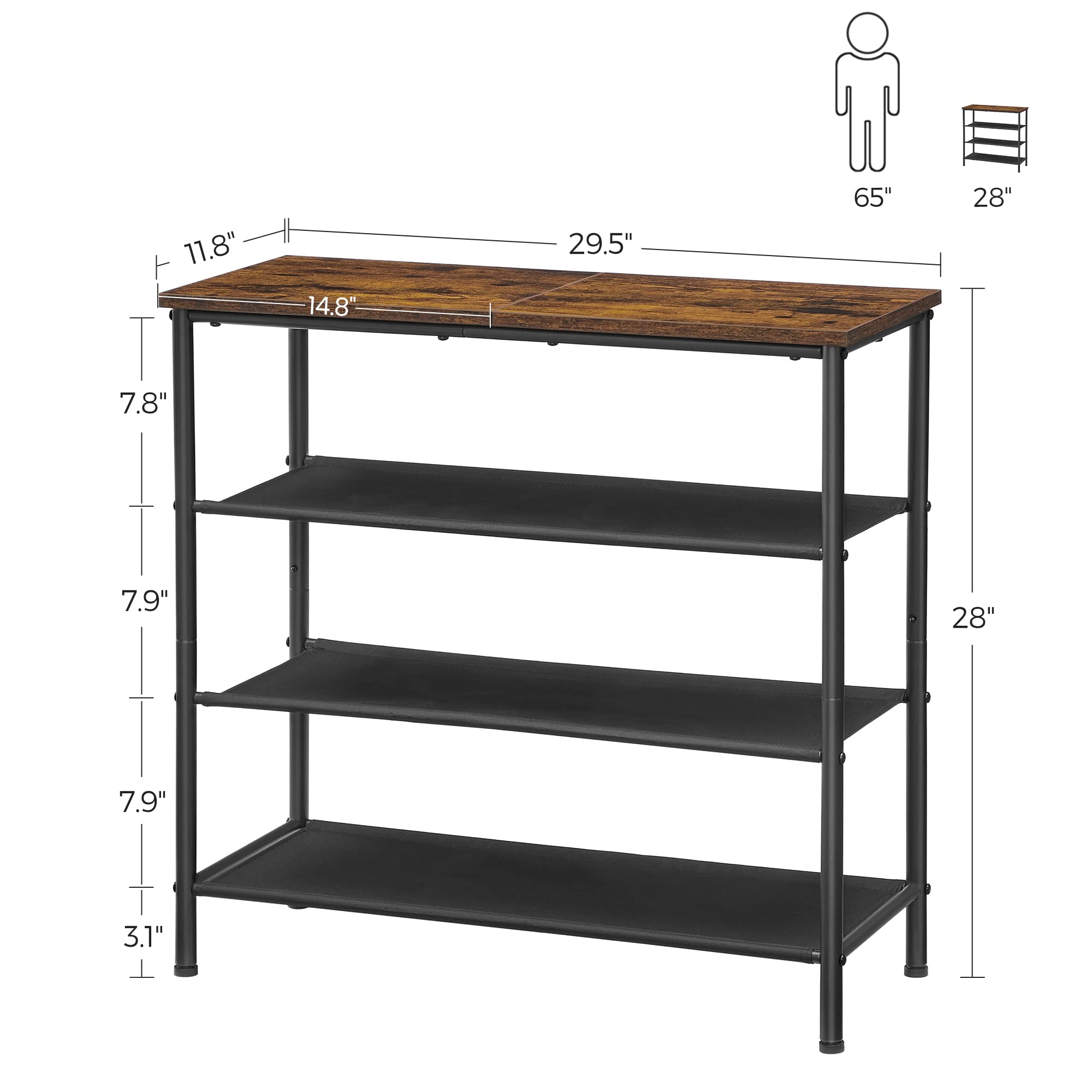 VASAGLE shoe rack placed in an entryway demonstrating space-saving storage