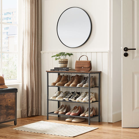 VASAGLE top shelf close-up highlighting sturdy steel frame and large-capacity top