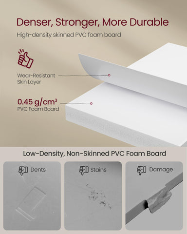 VASAGLE label and joints detail highlighting tool-free mortise and tenon assembly