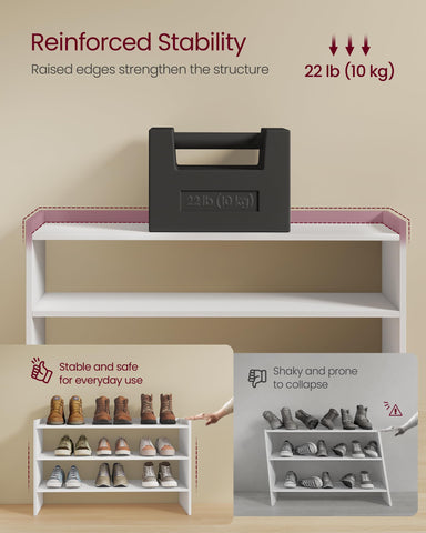 VASAGLE shoe rack in entryway with shoes organized for quick grab-and-go