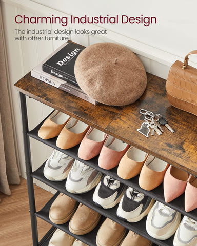 VASAGLE shoe organizer set up in a dorm room showing space-saving design