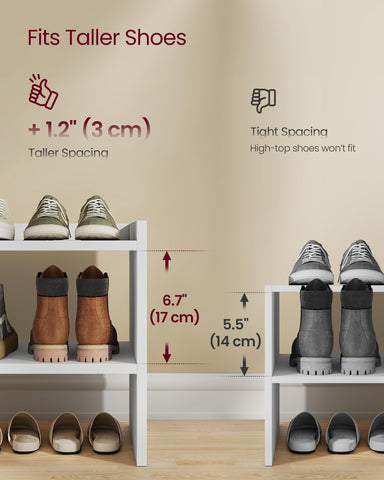 VASAGLE shoe rack inside closet showing scale and space-saving benefit