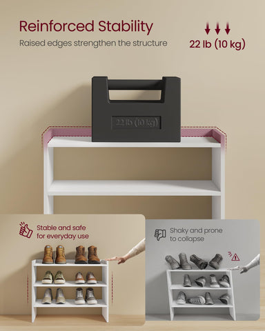 VASAGLE shoe rack installed in closet demonstrating space-saving benefit