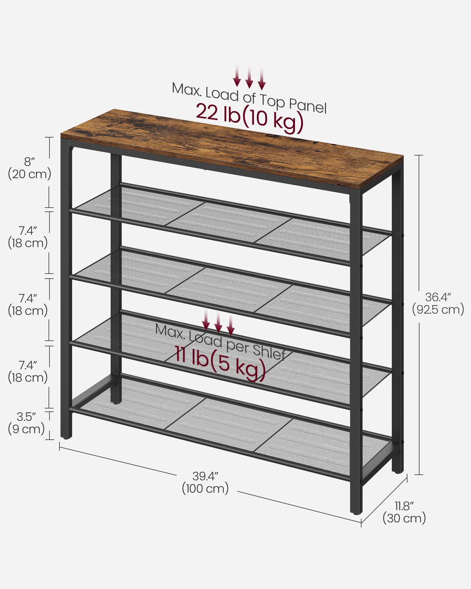 VASAGLE shoe rack placed in a hallway showing clutter-free entryway benefit