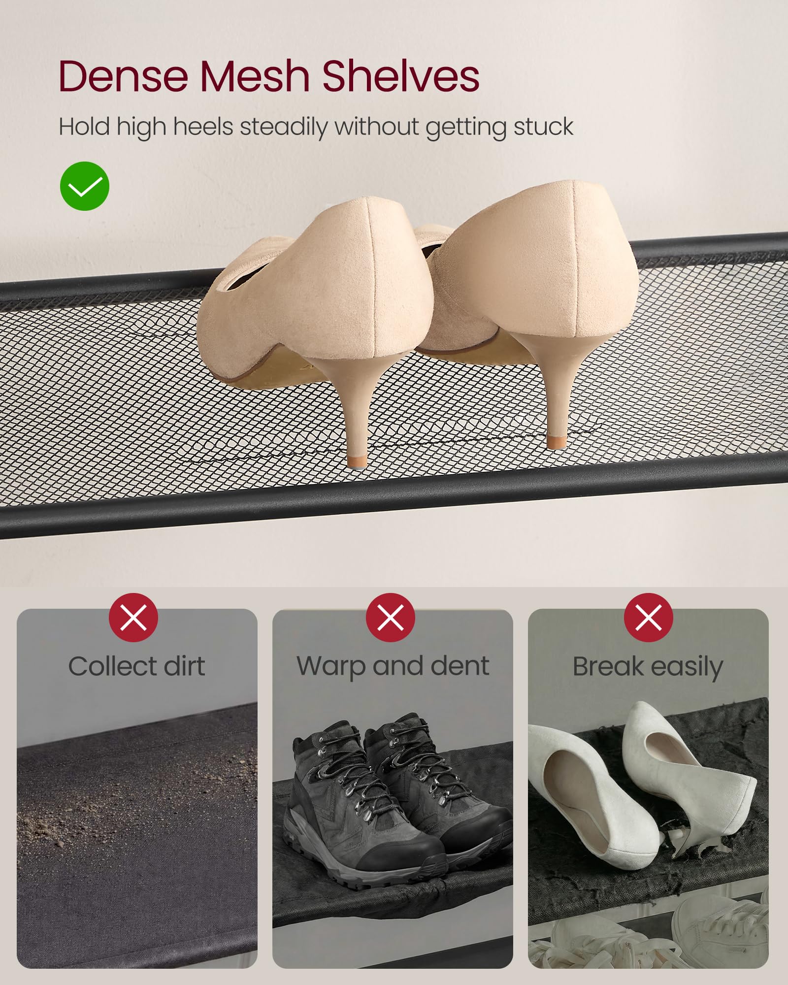 VASAGLE next to a person for scale showing compact footprint advantage