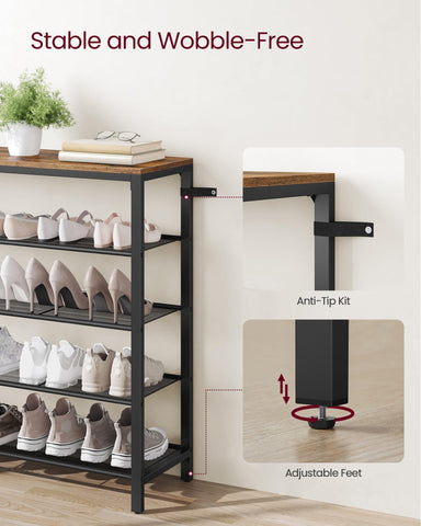 VASAGLE scale comparison with shoes showing space-saving capacity benefit