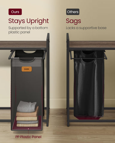 VASAGLE top shelf holding detergent and supplies for convenient storage benefit