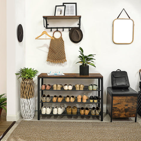 VASAGLE top shelf styled with keys and decor demonstrating multipurpose use