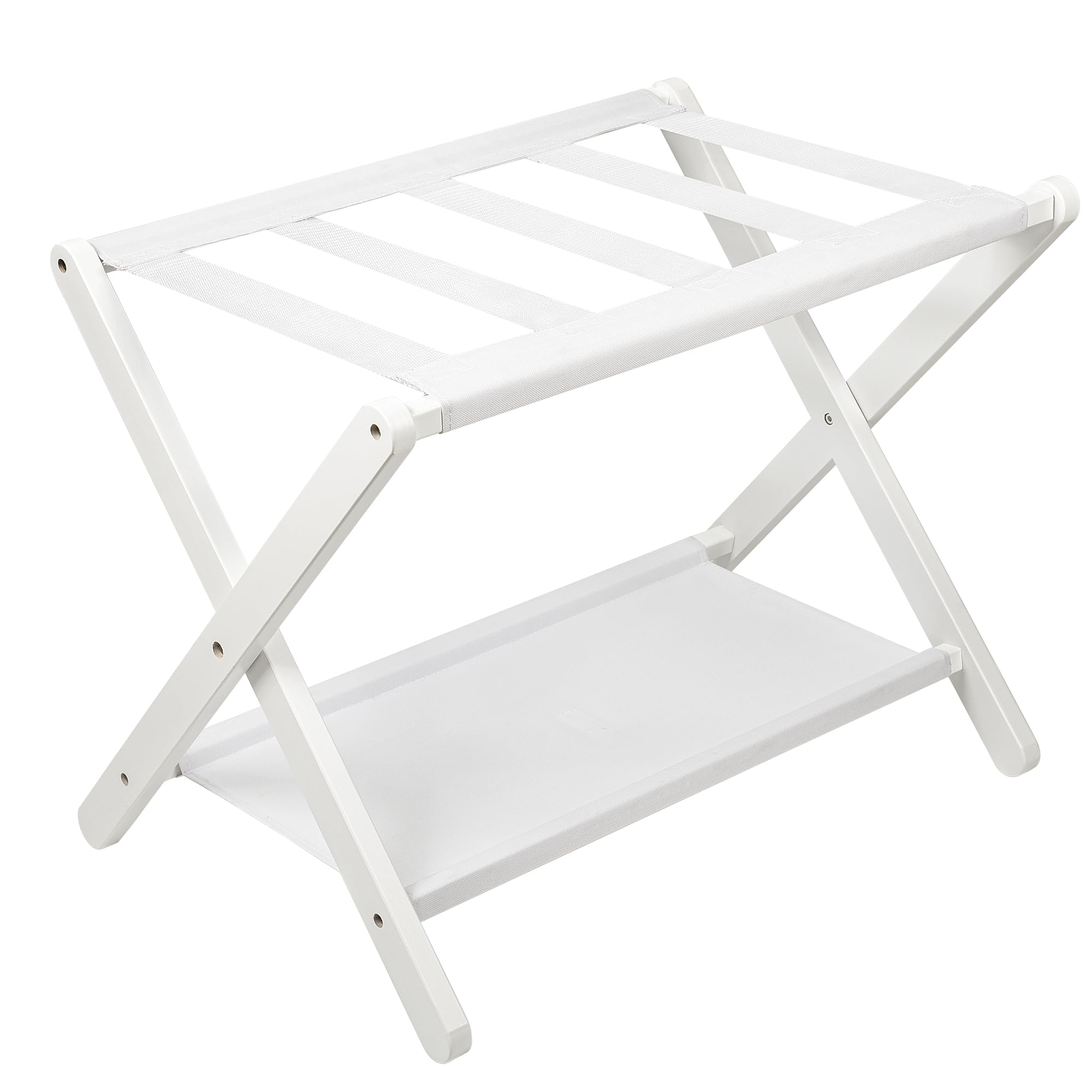 VASMIA front view white luggage rack showing sturdy design and neat finish