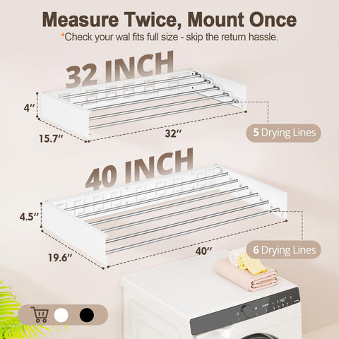 Vasunray folded against wall to show invisible, space-saving storage benefit