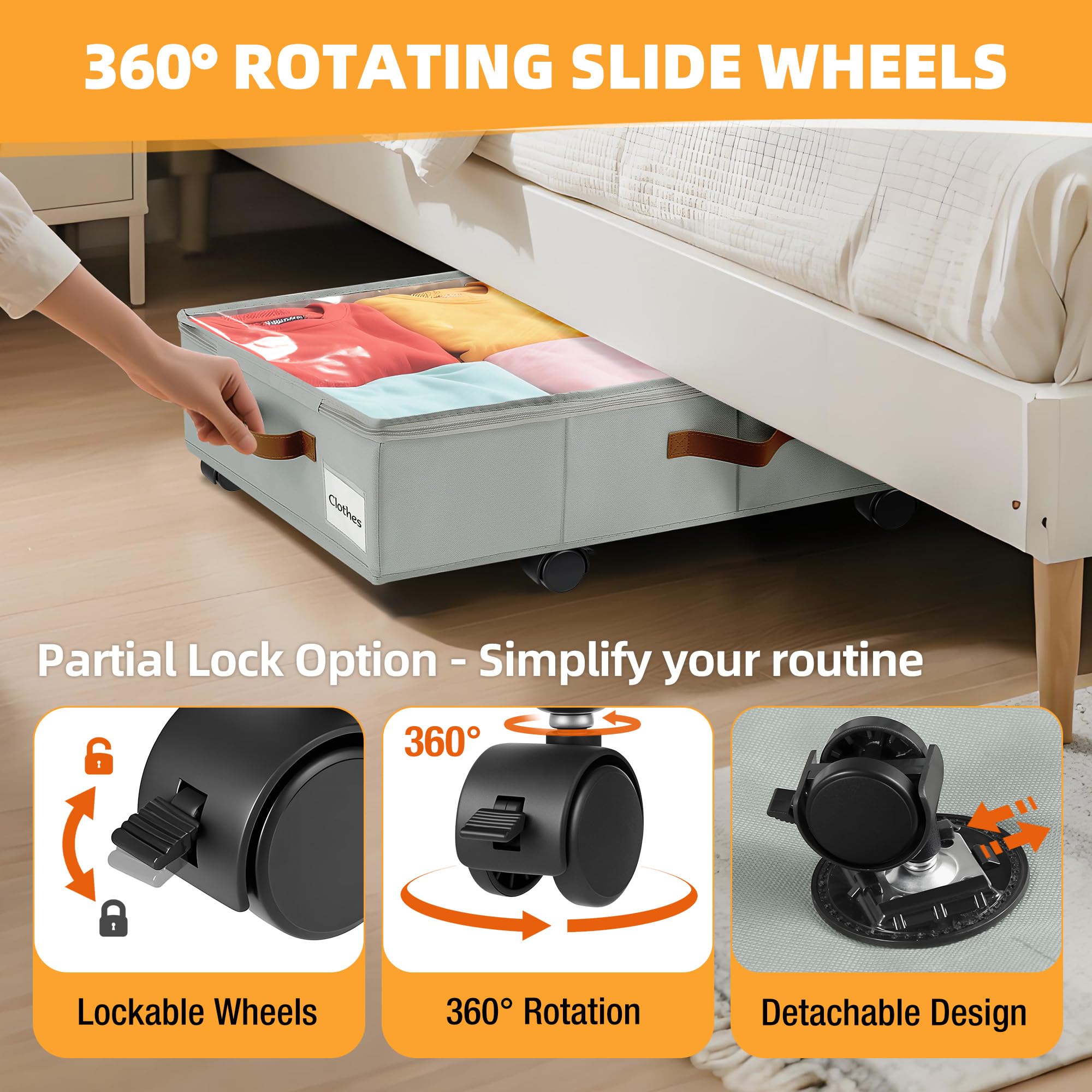 VatFott close-up of wheels and locks for smooth, secure movement