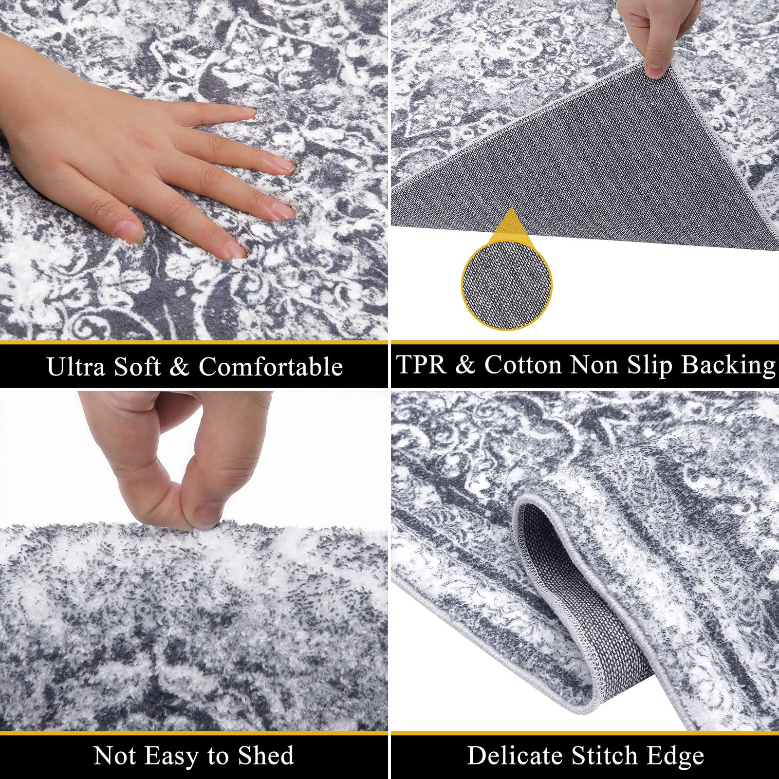 Vaukki backing detail showing TPR cotton non-slip grip benefit
