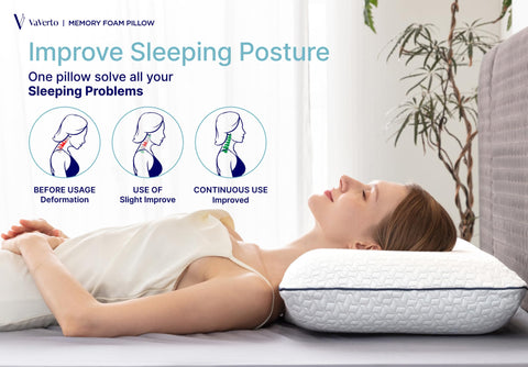 Vaverto pillow in bed lifestyle scene demonstrating comfort and cooler sleep