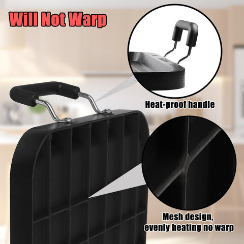 Vayepro griddle in use on gas stove searing pancakes and tortillas with even heat distribution