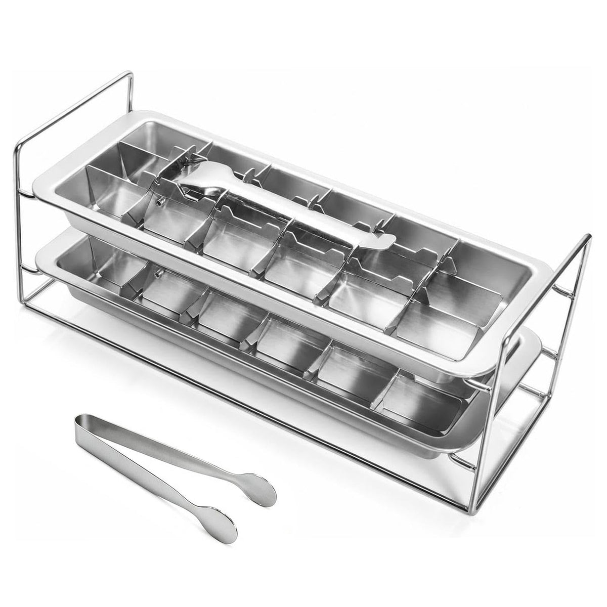 VBQFDPH front view showing stacked stainless steel trays and benefits of high capacity