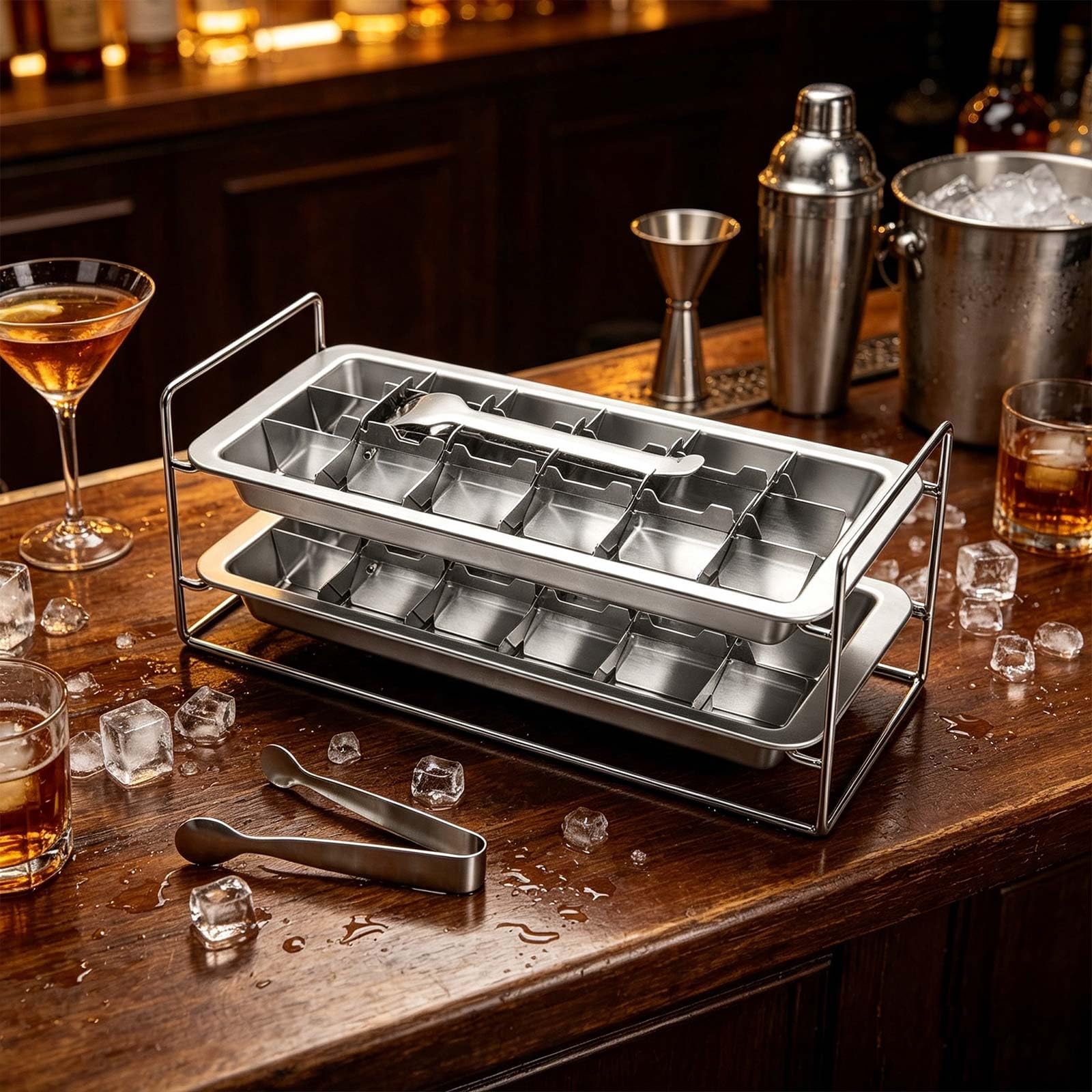 VBQFDPH lifestyle shot in kitchen showing ready-to-serve ice convenience