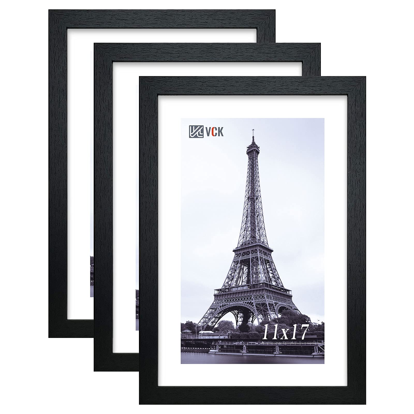 VCK frame front view showing clean black border and poster display benefit