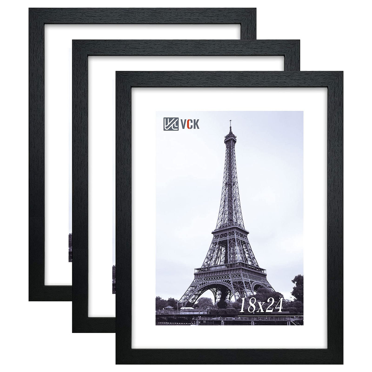 VCK front view of black 18x24 frame showing clean gallery presentation benefit