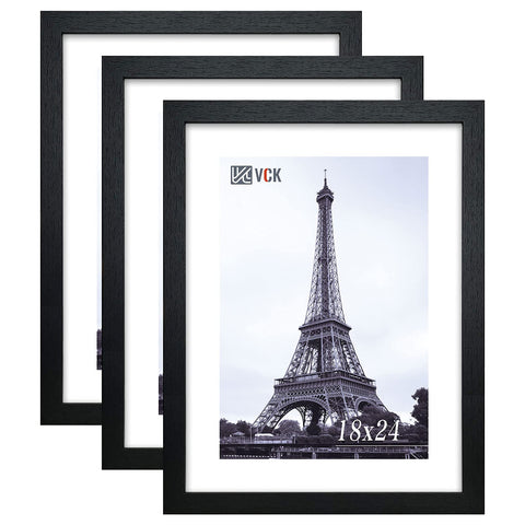 VCK front view of black 18x24 frame showing clean gallery presentation benefit