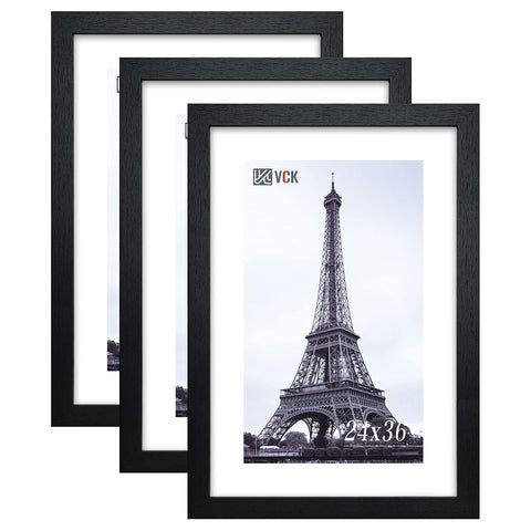 VCK front view of black 24x36 frame showing clean gallery edge and modern look