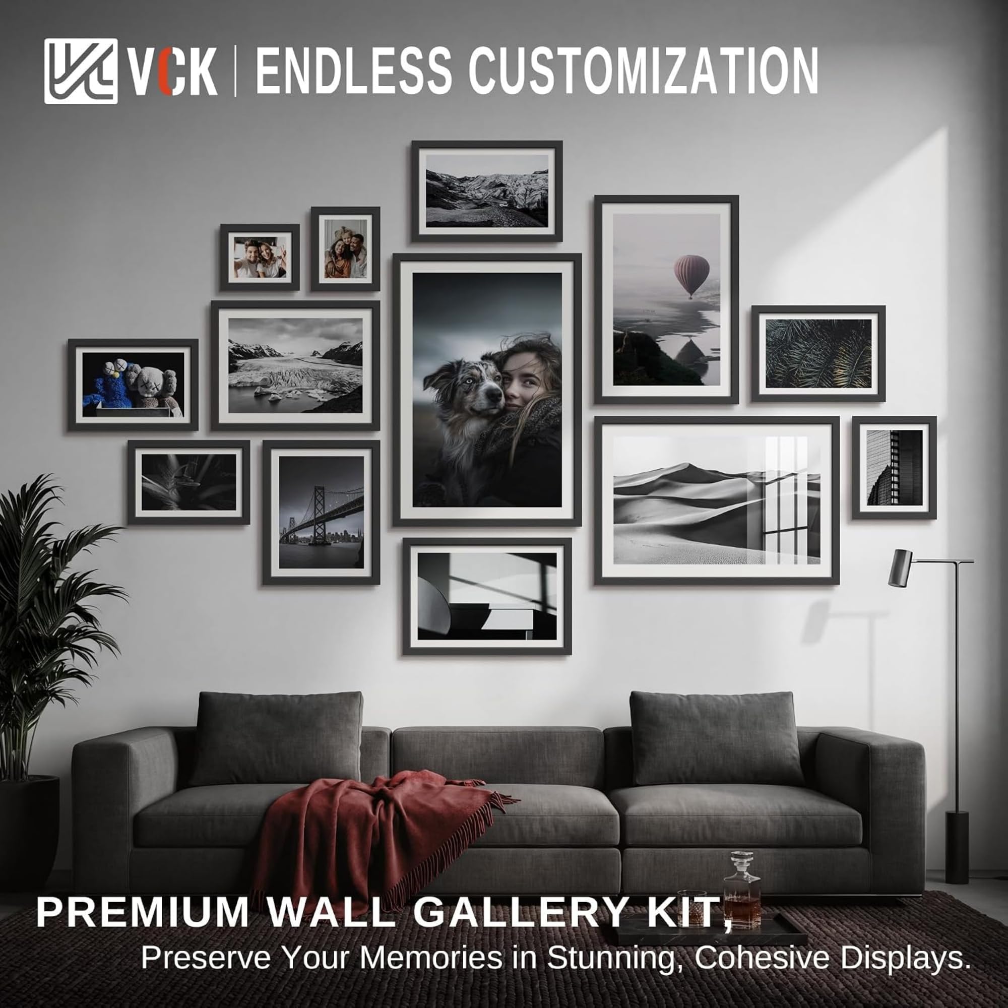 VCK lifestyle living room setup highlighting frame enhancing room decor