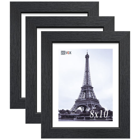 VCK front view of three black 8x10 frames showing clean profile and modern look