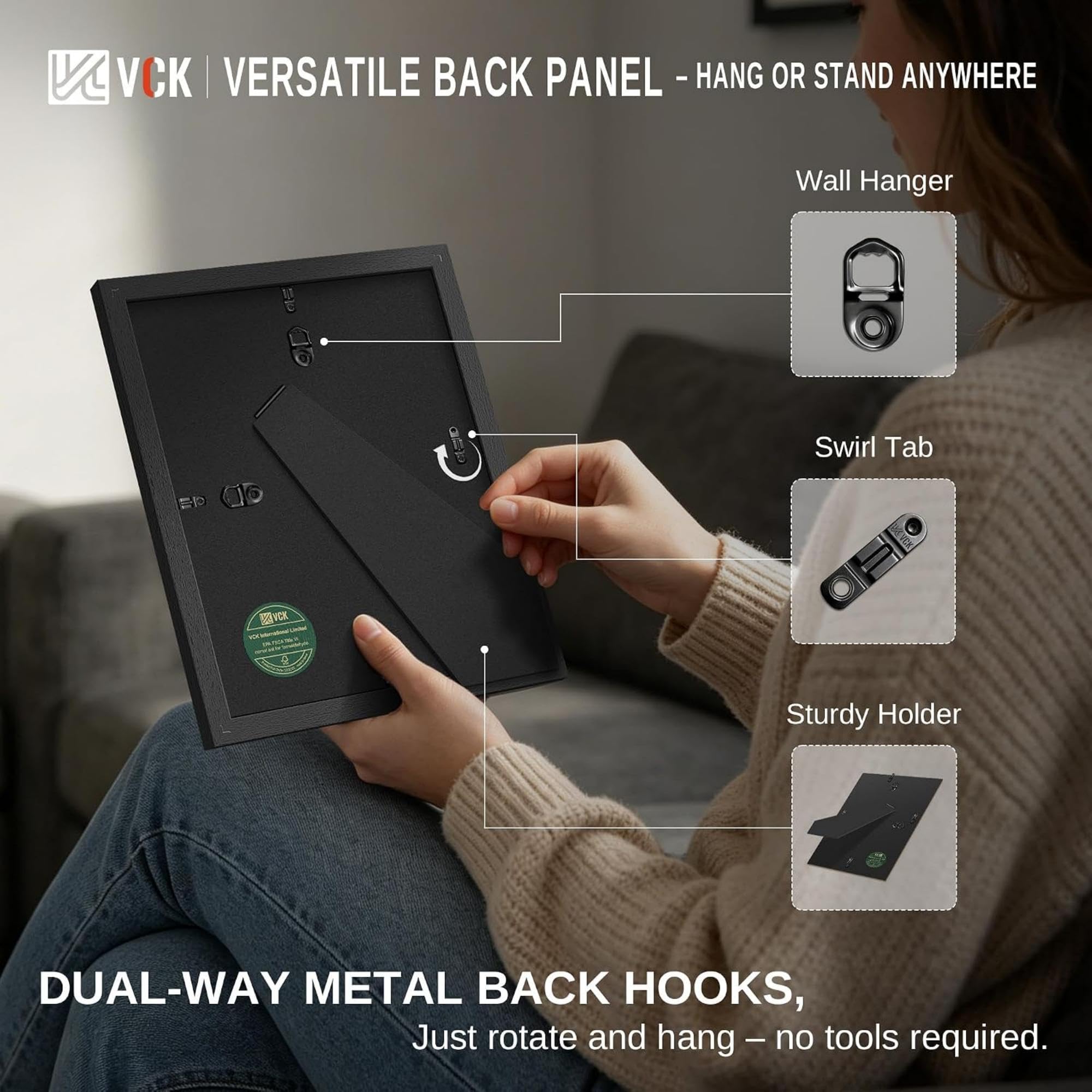VCK single frame on tabletop showing upright display and compact footprint