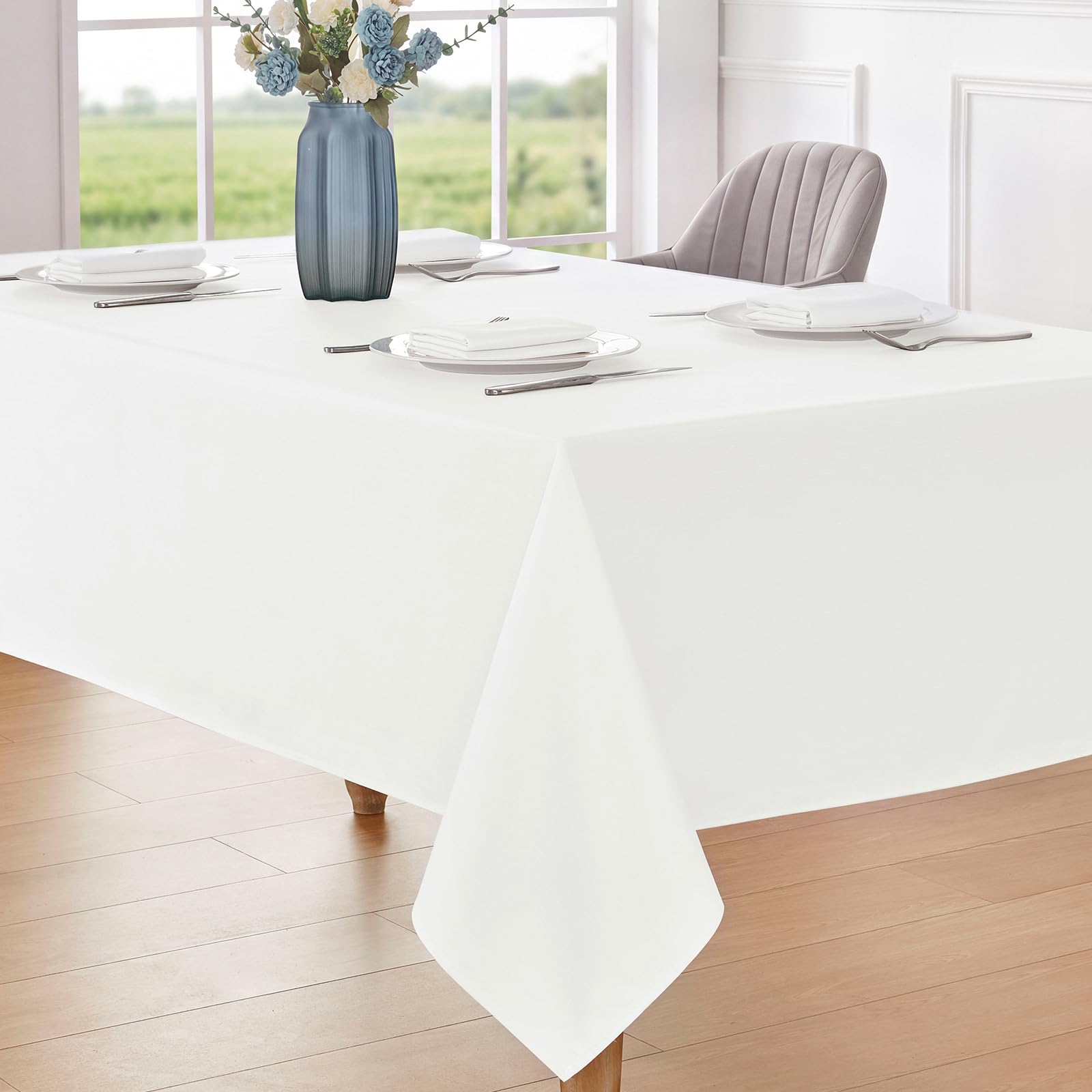 Veblandy close-up of linen-textured polyester showing durable weave benefit
